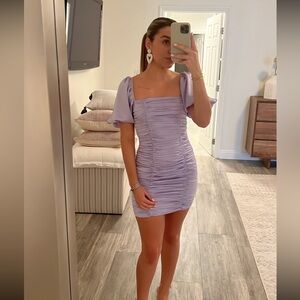 Sabo Skirt light purple ruched dress